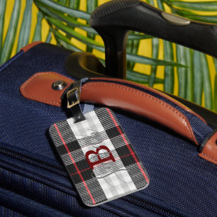 Name des geprüften Monogramms für schwarzen und we Gepäckanhänger