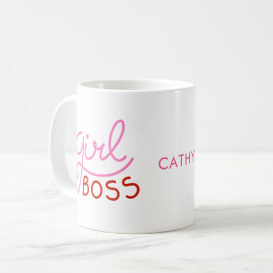 Name des Girl Boss Funky Hearts mit eigener Marke Kaffeetasse