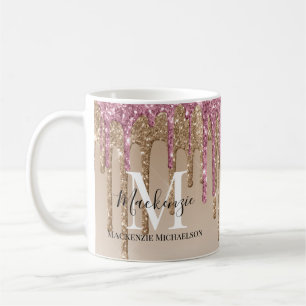 Name des Girl-Gold-Rosa-Glitzer Kaffeetasse