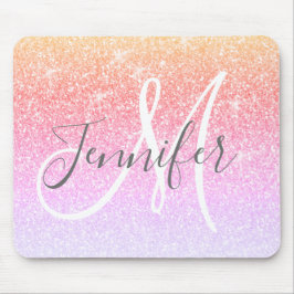 Name des Girl-Rainbow-Glitzer Glitzern Mousepad