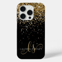 Name des Gold Glitzer Glam Monogram