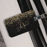 Name des Gold Glitzer Glam Monogram
