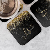 Name des Gold Glitzer Glam Monogram