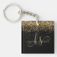 Name des Gold Glitzer Glam Monogram