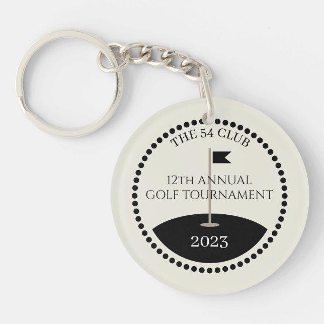 Name des Golf Turnierclubs Schlüsselanhänger (Vorderseite)