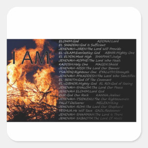 Name des Gottes Quadratischer Aufkleber