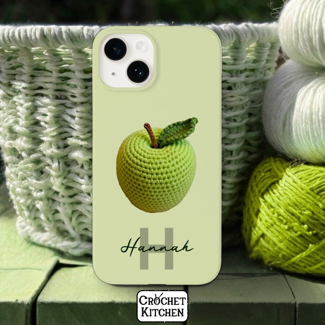 Name des Handmade Craft Green Crochet Applet Monog Case-Mate iPhone Hülle (Von Creator hochgeladen)