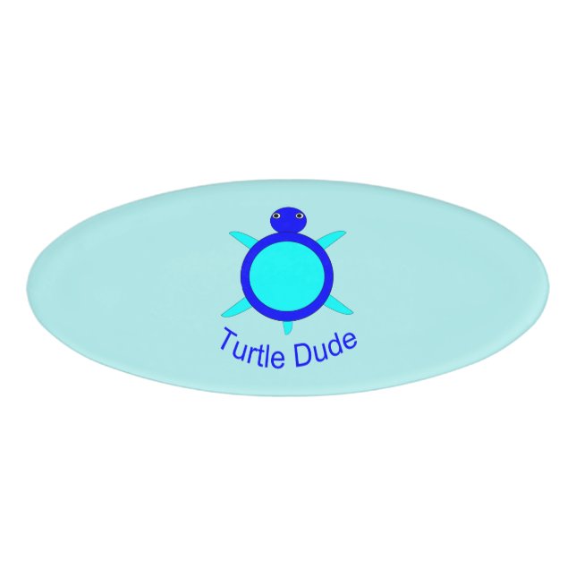 Name des hellen Blue Turtle-Typs Namenschild (Vorderseite)