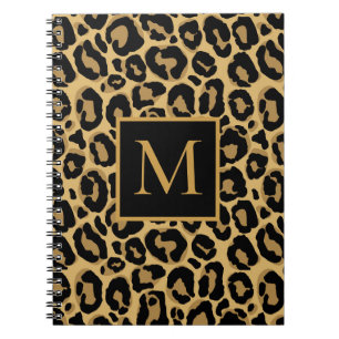 Name des hübschen Leopard Monogramms Notizblock
