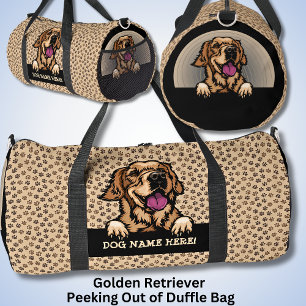 Name des Hundes, Ihr Name, Goldener Retriever + Pa Duffle Bag