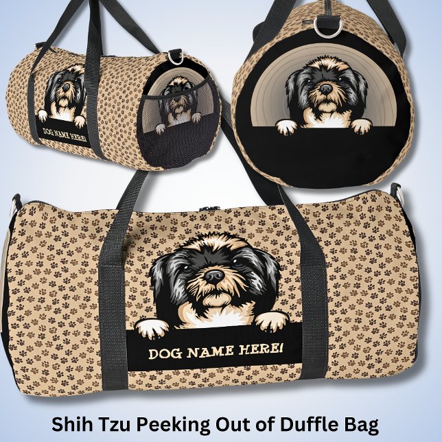 Name des Hundes, Ihr Name, Shih Tzu + Paws Duffle Bag (Von Creator hochgeladen)