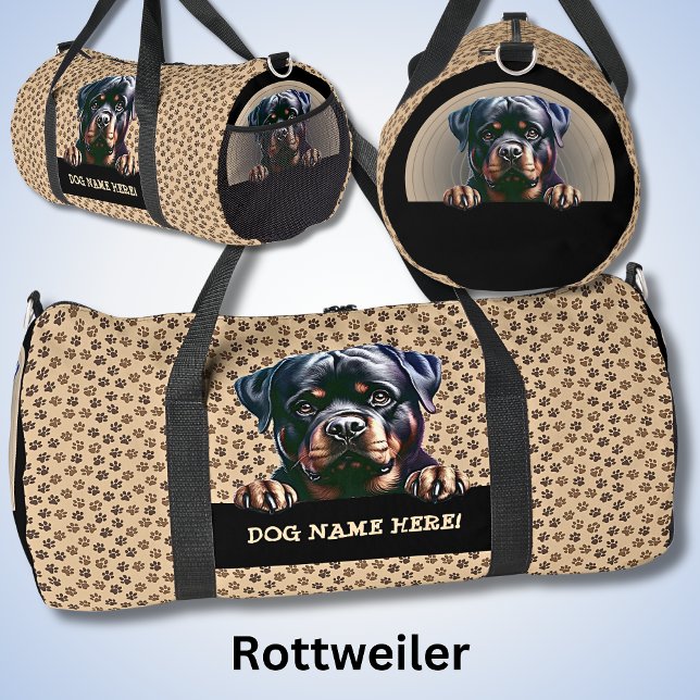Name des Hundes oder Ihren Namen hinzufügen, Rottw Duffle Bag (Von Creator hochgeladen)