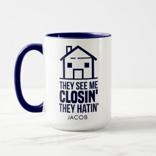 Name des Immobilienmaklers Realtor Hausabschlüsse Tasse
