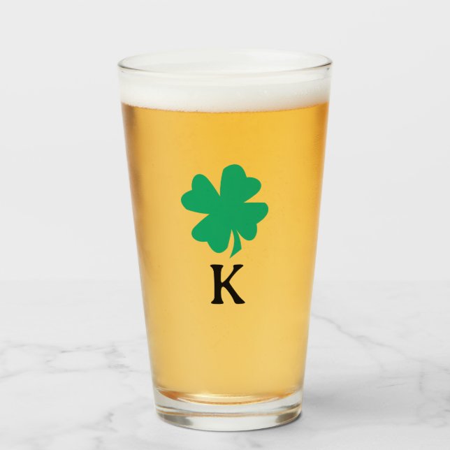 Name des Irish Kleeblatt Leaf St Patrick's Day Mon Glas (Vorne (Gefüllt))