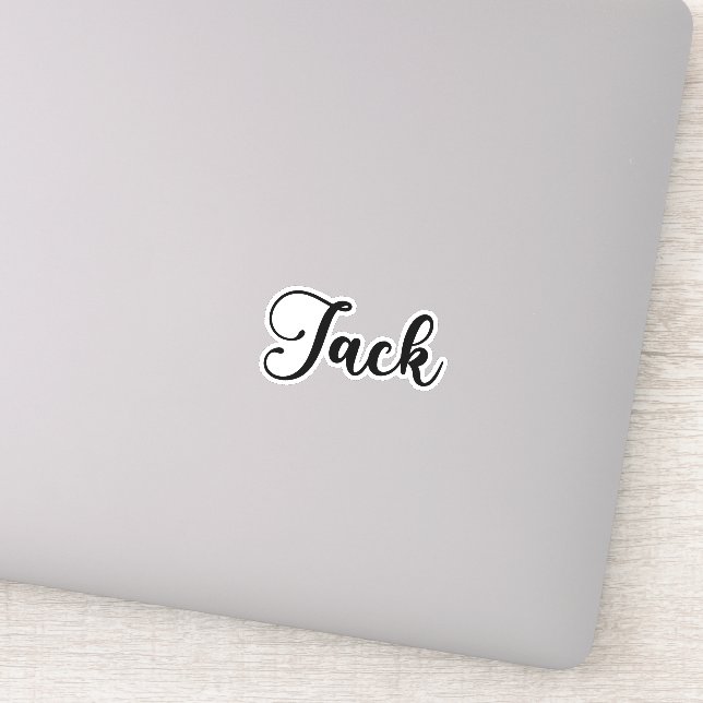 Name des Jacks - Handgeschriebene Kalligrafie Aufkleber (Detail)