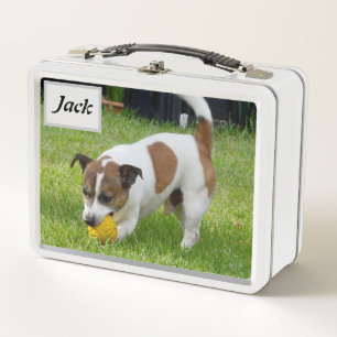 Name des Jacks mit Fox Terrier, Metall Brotdose