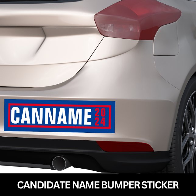 Name des Kandidaten für die Wahl 2024 Autoaufkleber (Candidate Name For 2024 Election Bumper Sticker)