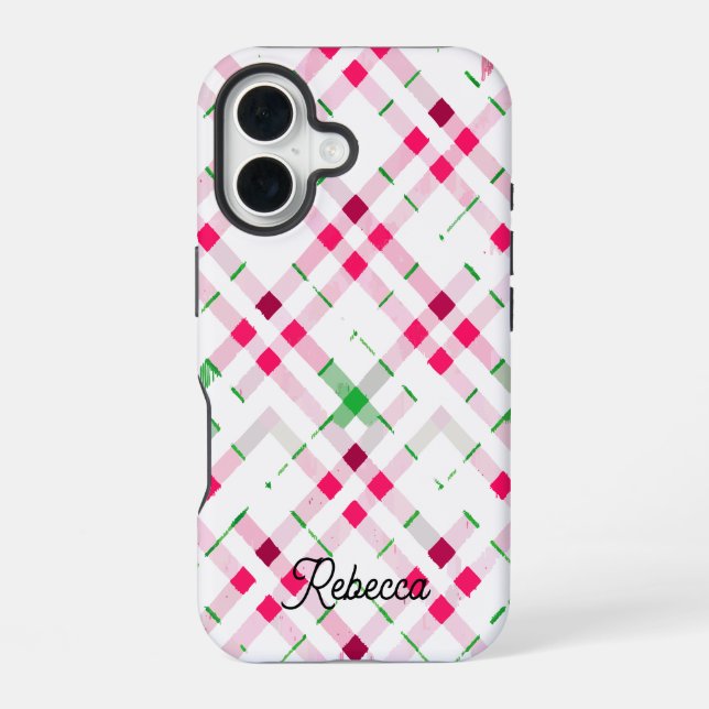 Name des Karierten Musters iPhone 16 Hülle (Rückseite)