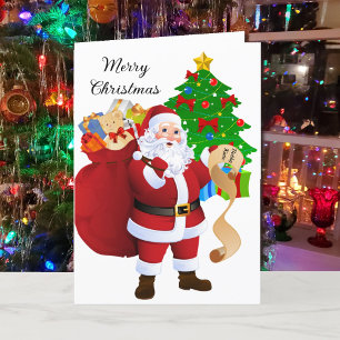Name des Kindes auf der netten Liste von Santa Cla Feiertagskarte