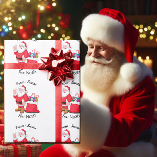 Name des Kindes aus dem Weihnachtsmann Klassische Geschenkpapier