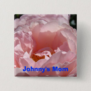 Name des Kindes Mama Knöpfe Rosa Rosen Blumen Hall Button