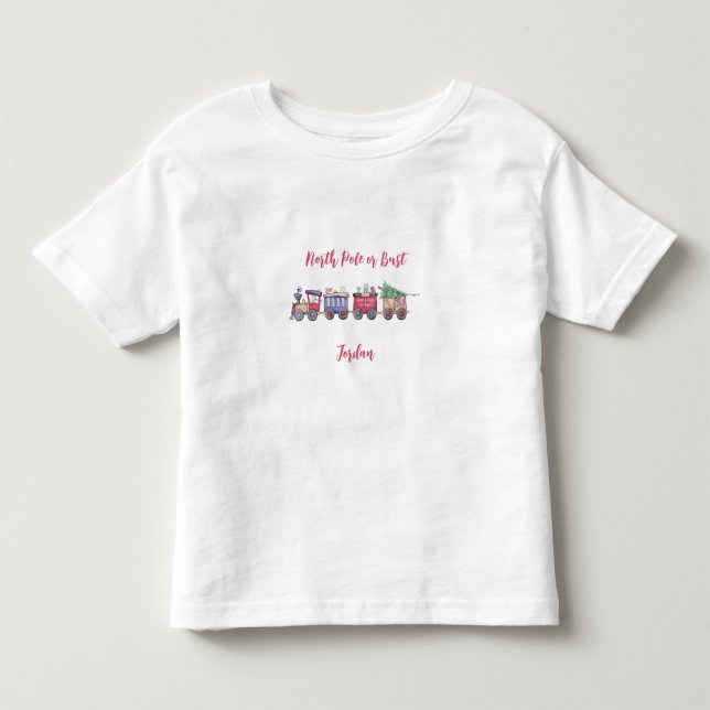 Name des Kindes "Nordpol" oder "Bust Toy Train Chi Kleinkind T-shirt (Vorderseite)