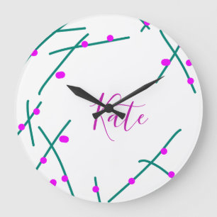 Name des Kirschbaums im Boho-Retro-Landhausstil in Große Wanduhr