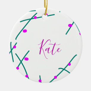 Name des Kirschbaums im Boho-Retro-Landhausstil in Keramik Ornament
