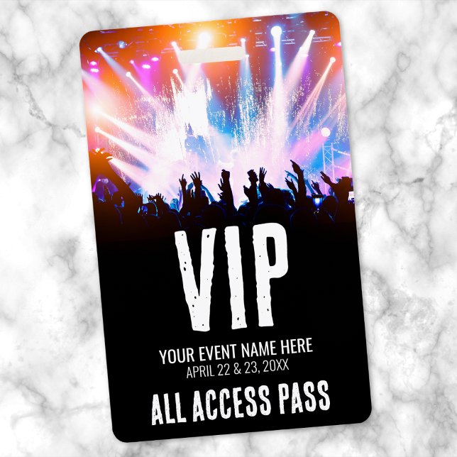 Name des Konzerts Alle Zugriff VIP Ausweis (Concert Name All Access VIP Badge)
