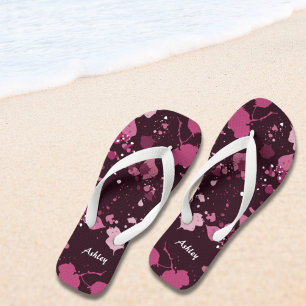 Name des künstlerisch rosa Paint-Spritzers Flip Flops