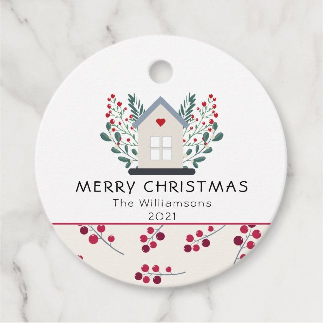 Name des Landhauses und der Berries Geschenkanhänger (Vorderseite)