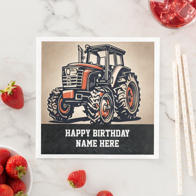Name des landwirtschaftlichen Betriebs Happy Birth Serviette (Beispiel)