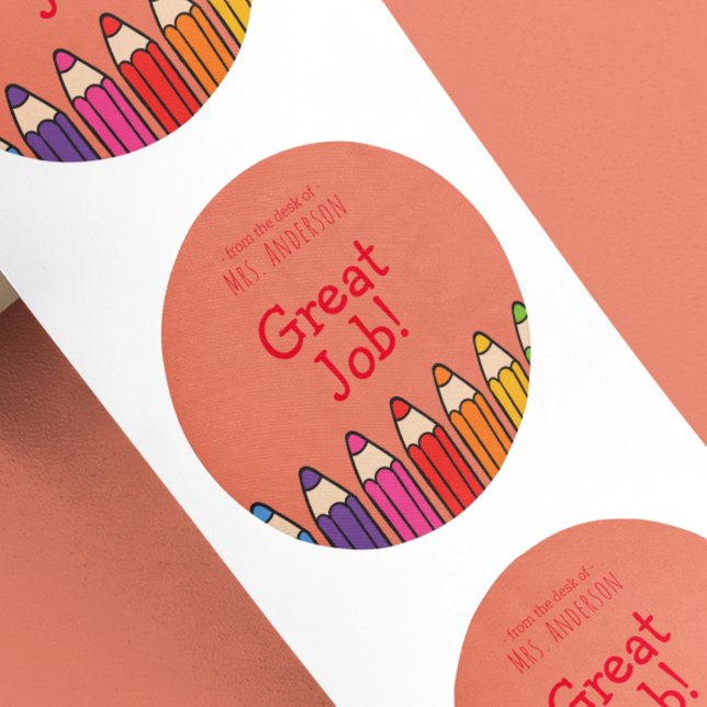 Name des Lehrers Runder Aufkleber (Von Creator hochgeladen)