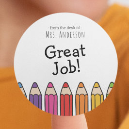 Name des Lehrers Runder Aufkleber