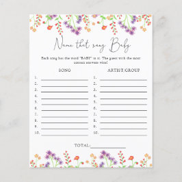 Name des Liedes \ Wildblumen Babydusche