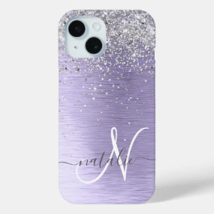 Name des lila gebürsteten Metalls Silber Glitzer M Case-Mate iPhone Hülle