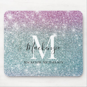 Name des Lila Glitzer des Girl-Pink-Blauen Mousepad