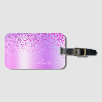 Name des lila Glitzer Metal Monogramm