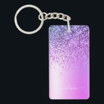 Name des lila Glitzer Sparkle Glam Metal Monogram Schlüsselanhänger<br><div class="desc">Lila Imitate Foil metallic Sparkle Glitzer gebürstete Metal Monogram Name Schlüsselanhänger. Das macht den perfekten 16 Geburtstag,  Hochzeit,  Brautparty,  Jubiläum,  Babydusche oder Junggeselinnen-Abschied Geschenk für jemanden,  der Lieben glamourösen Luxus und schicke Stile.</div>