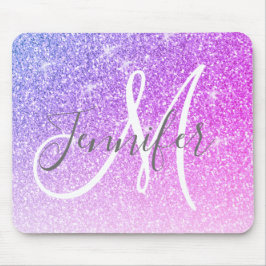 Name des Lila Glitzern des Girl-Pink-Glitzer Mousepad