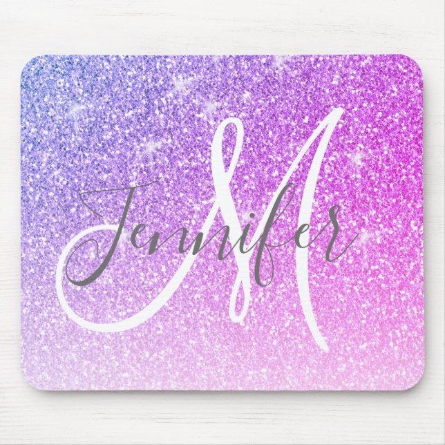 Name des Lila Glitzern des Girl-Pink-Glitzer Mousepad (Vorne)