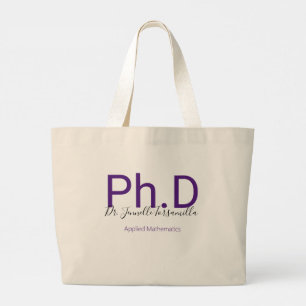 Name des Lila Graduiertenstatus Ph.D Jumbo Stoffbeutel