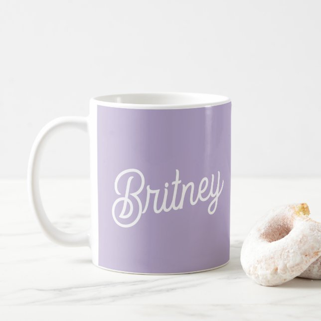 Name des Lila Monogramms für den personalisierten  Kaffeetasse (Mit Donut)