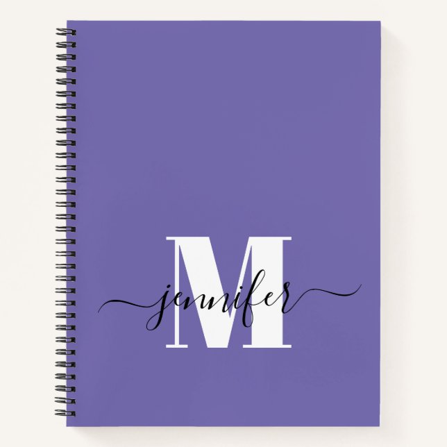 Name des lila Personalisierten Sketchbook Monogram Notizbuch (Vorderseite)