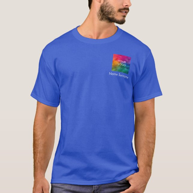 Name des Logomitarbeiters Deep Royal Blue Men T-Shirt (Vorderseite)