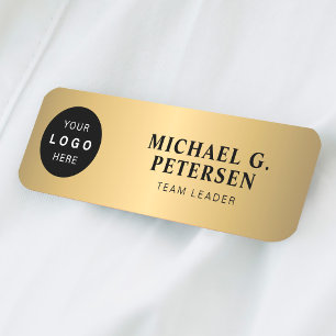 Name des Logos des Mitarbeiters: Gold Namensschild