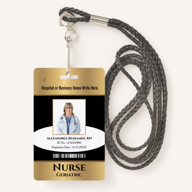 Name des Logos für das Foto eines Mitarbeiters Bar Ausweis (Vorderseite mit Schlüsselband)