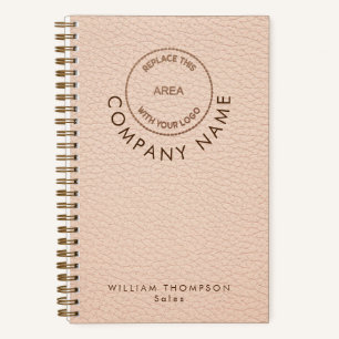 Name des Logos QR für Lederfirmen für Creme-Imitat Notizbuch