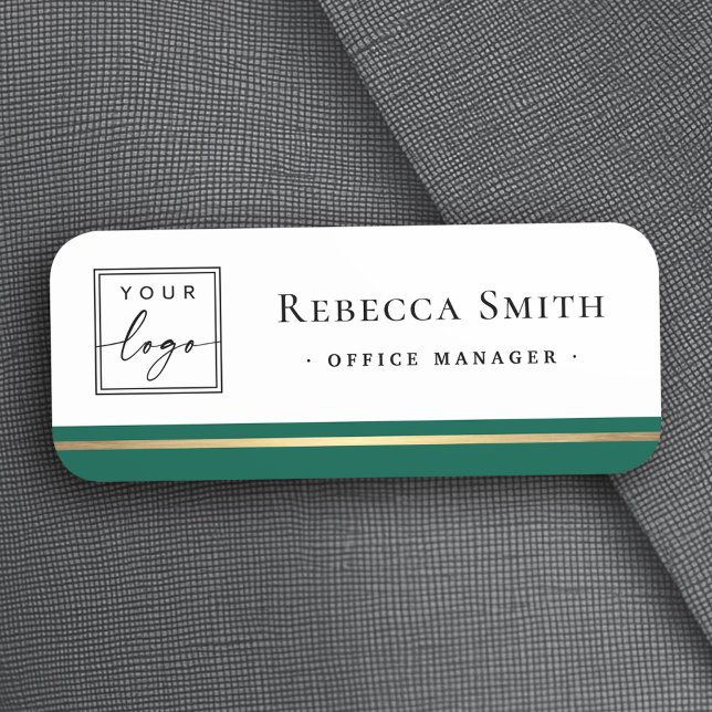 Name des Logos Wald grün Weiß Namensschild (Logo name title forest green border white modern name tag)