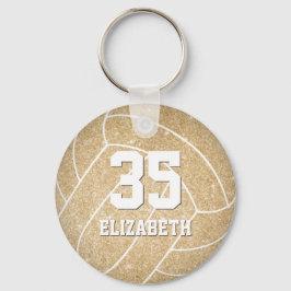 Name des Mädchens Gold-Volleyball-Rucksack Schlüsselanhänger